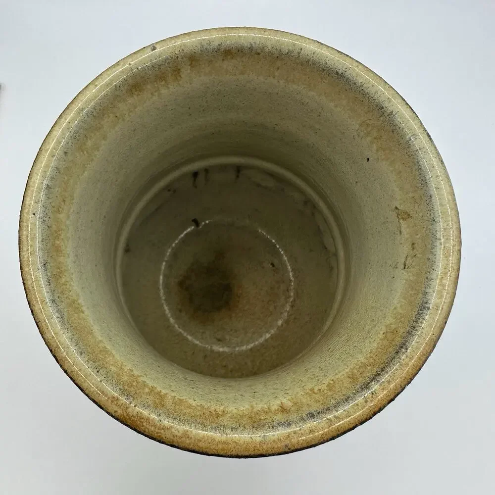 Handmade Nature Animal Deer Tracks Earth Tones Studio Pottery Vase Artist Signed